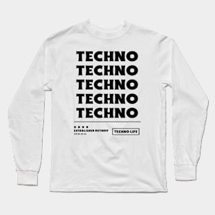 TECHNO  - x5 (black) Long Sleeve T-Shirt